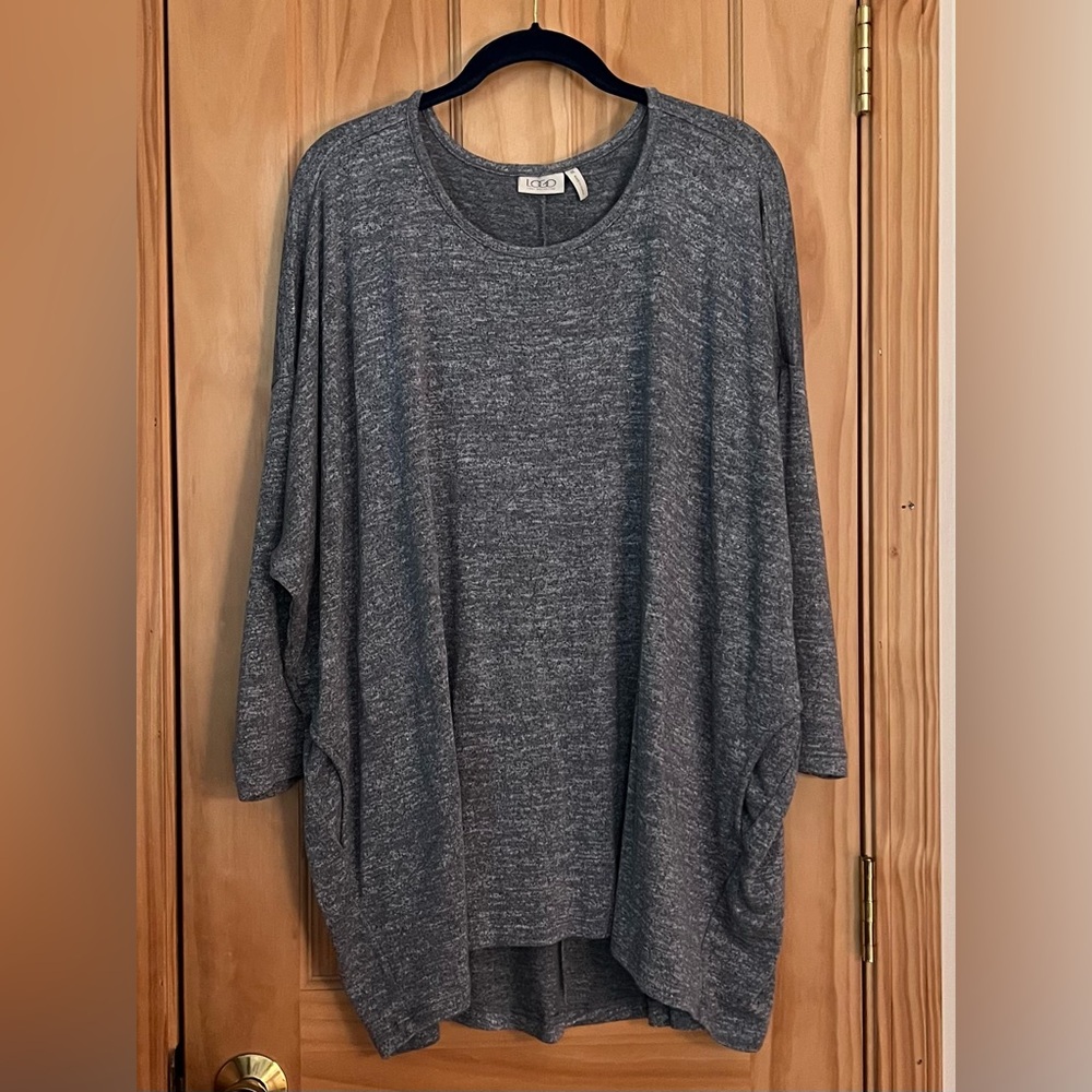 LOGO by Lori Goldstein Space Dye Knit Top